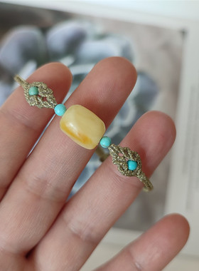 鱼小丸手作随形蜜蜡手绳