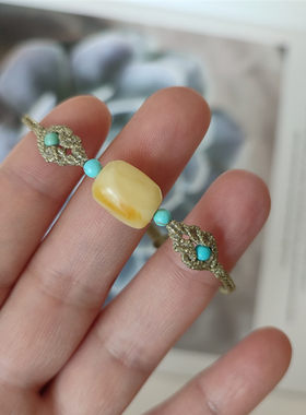 鱼小丸手作随形蜜蜡手绳