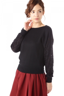 日本原单JILL 春秋长袖 花边袖 毛衣270384 STUART春秋女装