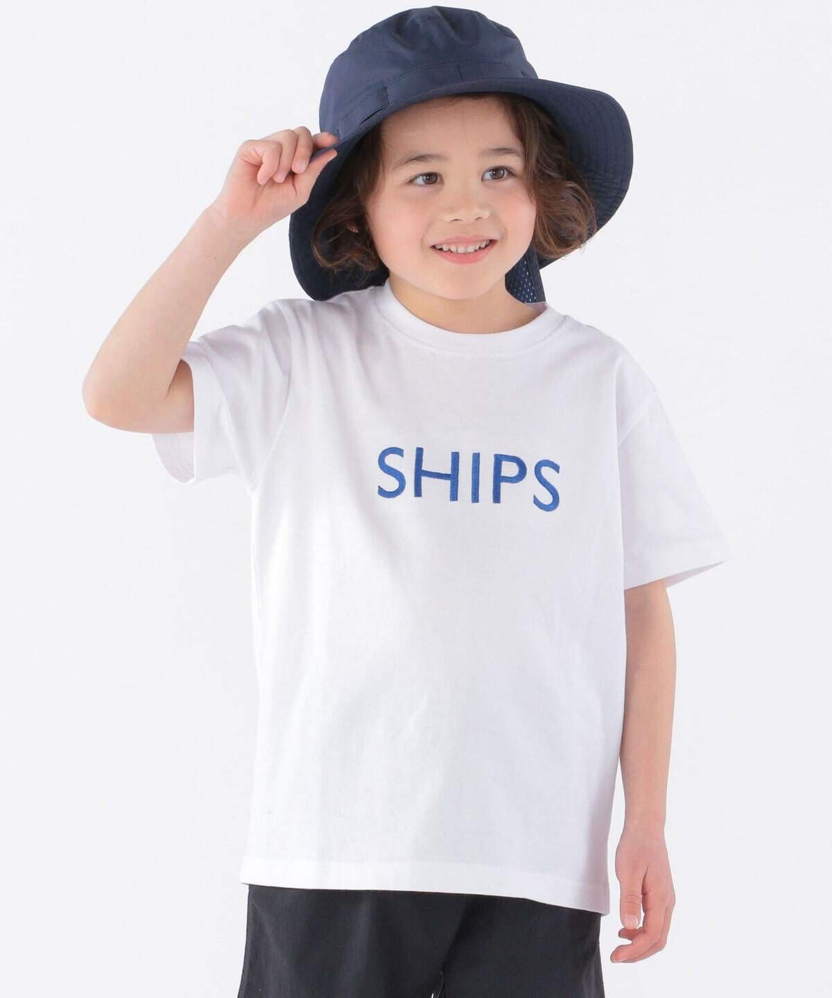 夏季新款日本专柜大牌ships女童男童绣花印花全棉短袖T恤衫472