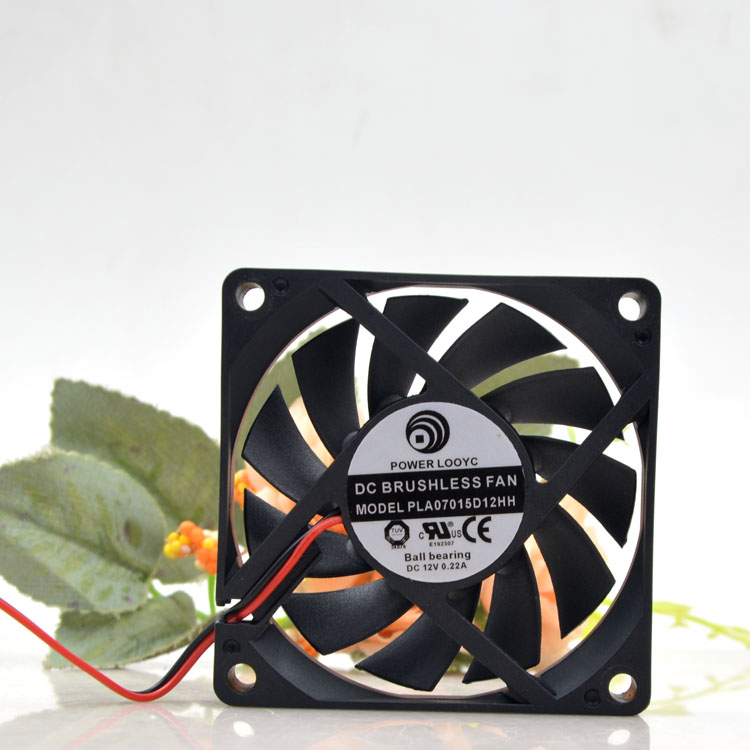 POWER LOOYC 7015 PLA07015D12HH 12V 0.22A 2线 CPU散热风扇 7cm
