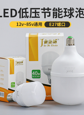 低压led灯泡节能灯E27螺口球泡12V24V36V48V85伏灯泡AC交DC直流