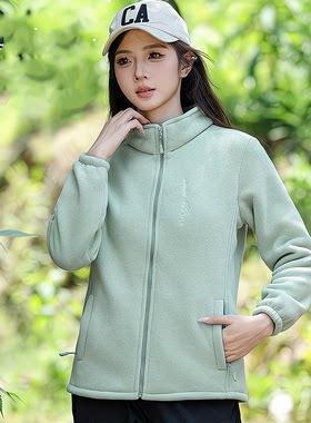 女士加绒加厚外套抓绒保暖