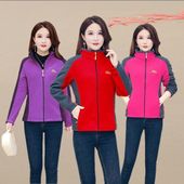 女士加厚外套摇粒绒奥粒上衣加绒妈妈中老年抓绒春秋冬季 新款 卫衣
