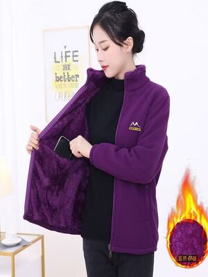 女士加绒加厚外套抓绒保暖