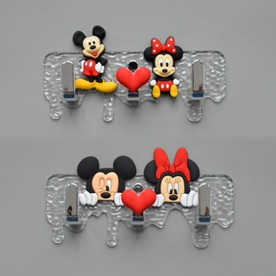 卡通可爱结婚米奇米妮挂钩免打孔强力粘胶厨房卫生间门后挂衣架