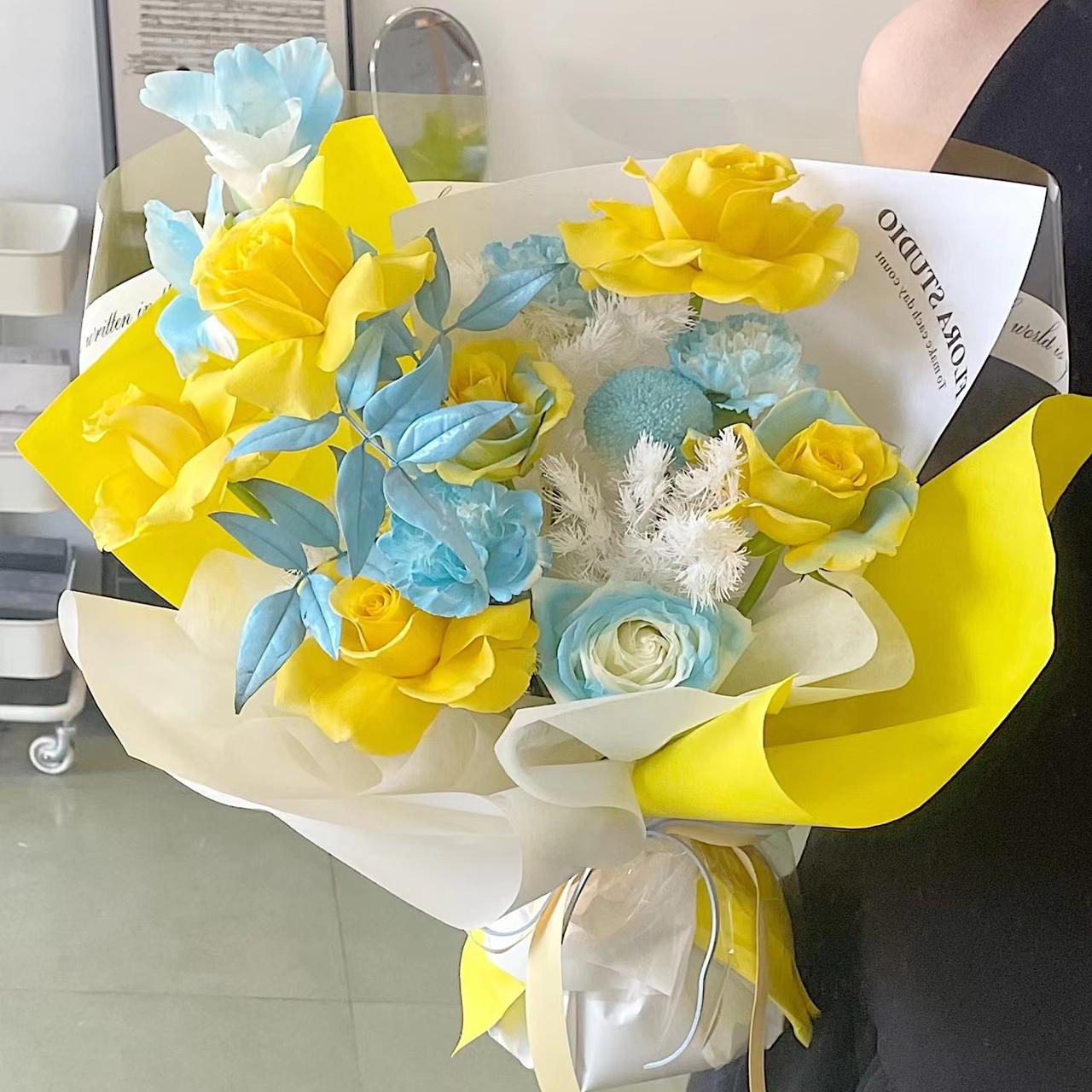 小众高级海盐柠檬鲜花束送闺蜜女友生日礼物合肥鲜花同城店送花