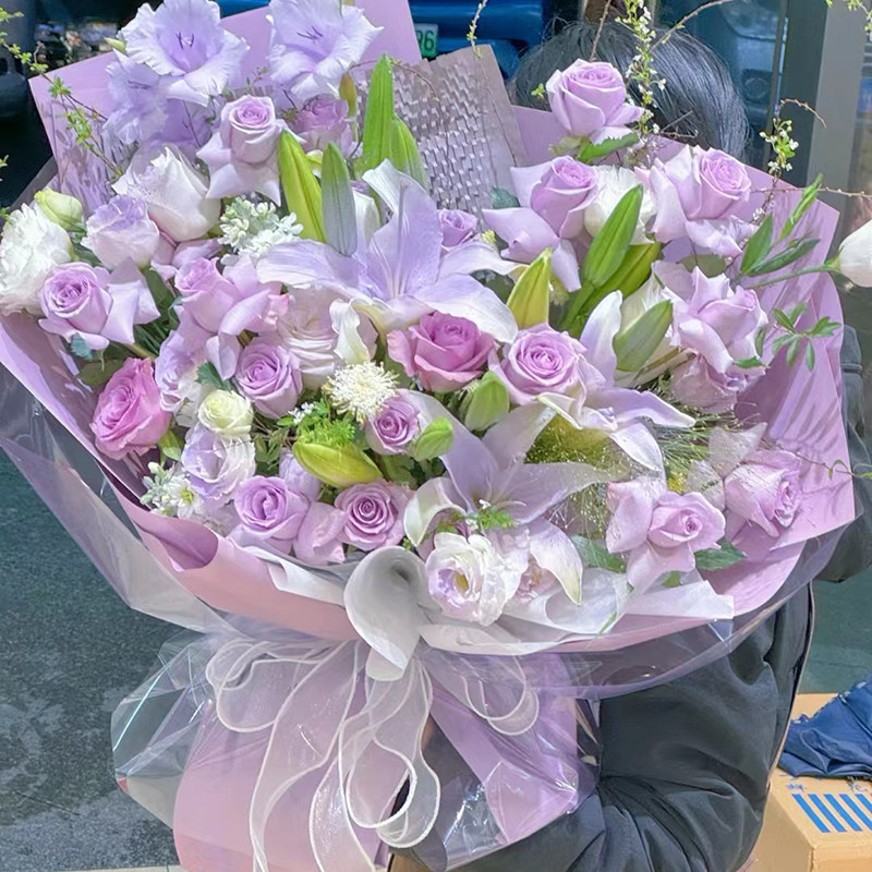 鲜花速递香水粉百合安庆芜湖520