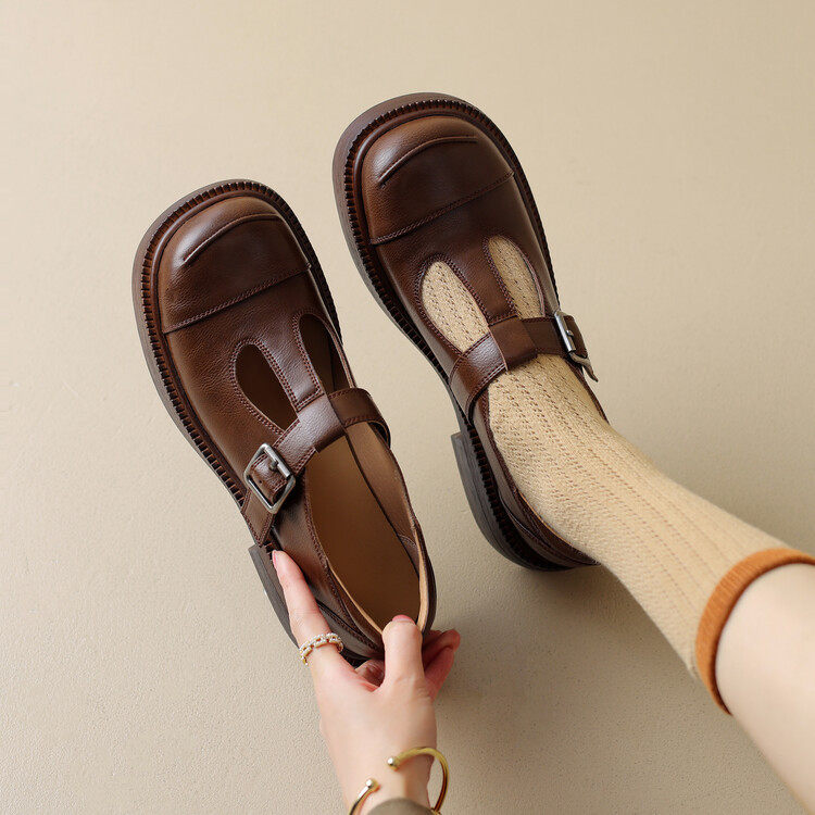 法式复古方头丁字带厚底玛丽珍鞋女2024春秋真皮单鞋加绒深口皮鞋,居家布艺,居家婚庆拖鞋,淘宝优惠券,粉丝福利购,淘宝优惠卷