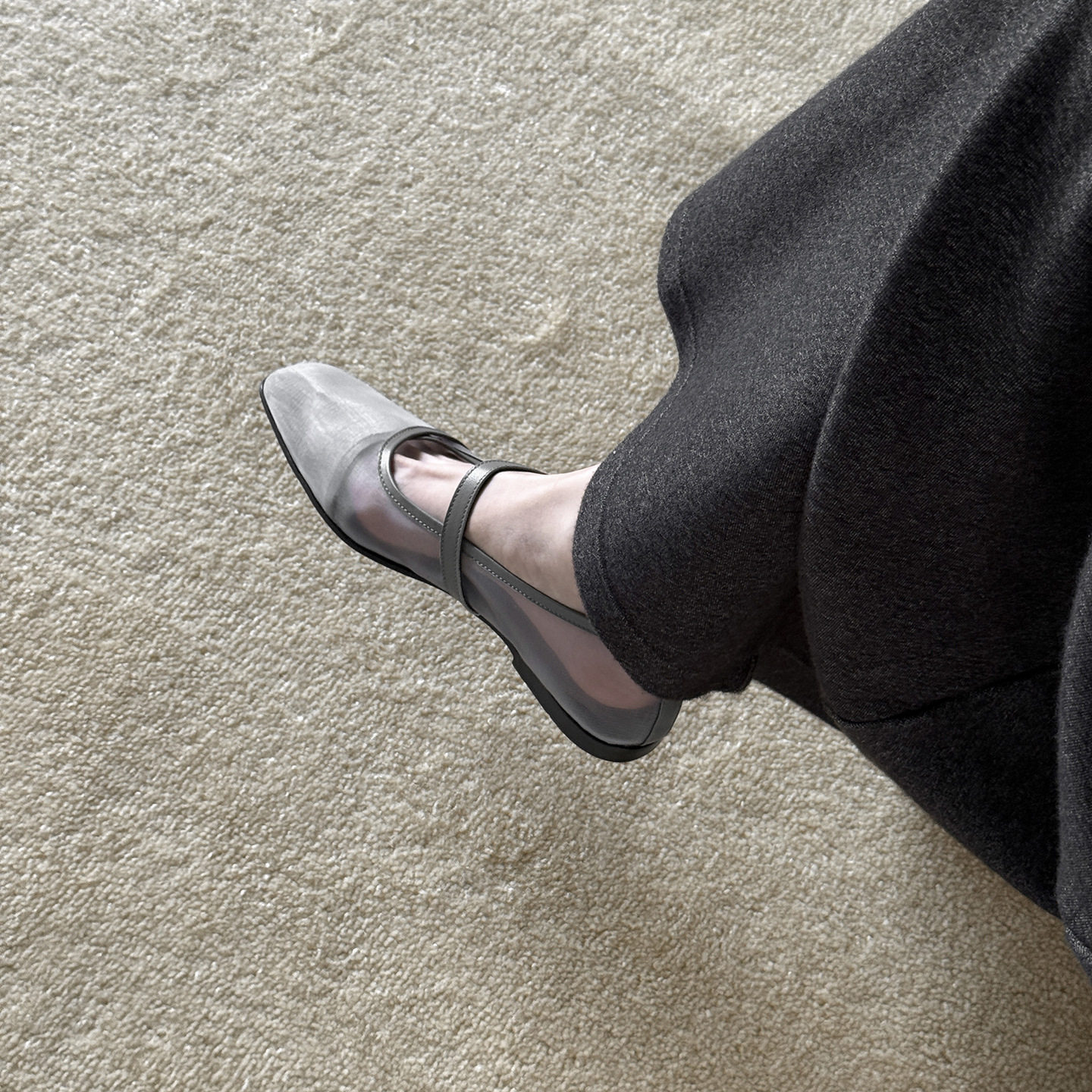 博主穿搭~法式方头浅口透气网纱魔术贴玛丽珍鞋2025绝美凉单鞋女