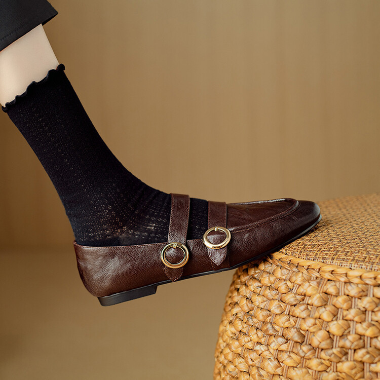 2024春秋新款英伦风黑色小皮鞋平底乐福鞋女法式复古通勤玛丽珍鞋