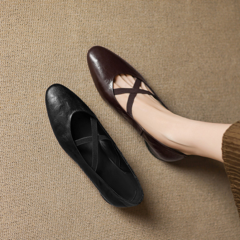 1cm~法式软皮软底玛丽珍单鞋小皮鞋女平底2025夏秋新款芭蕾舞鞋