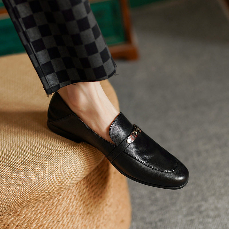 复古风百搭平底乐福鞋2023年新款英伦风圆头一脚蹬通勤职业小皮鞋,居家布艺,居家婚庆拖鞋,淘宝优惠券,粉丝福利购,淘宝优惠卷