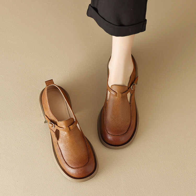 英伦复古风T型扣带小皮鞋2024新款厚底乐福鞋圆头粗跟单鞋女鞋,居家布艺,居家婚庆拖鞋,淘宝优惠券,粉丝福利购,淘宝优惠卷