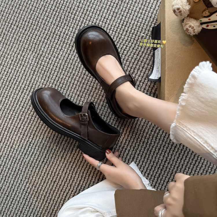头层牛皮英伦风复古小皮鞋粗跟一字扣玛丽珍单鞋女中跟,居家布艺,居家婚庆拖鞋,淘宝优惠券,粉丝福利购,淘宝优惠卷