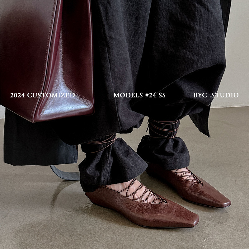 羊皮版~小众设计时尚复古浅口单鞋女低跟平底小皮鞋法式玛丽珍鞋