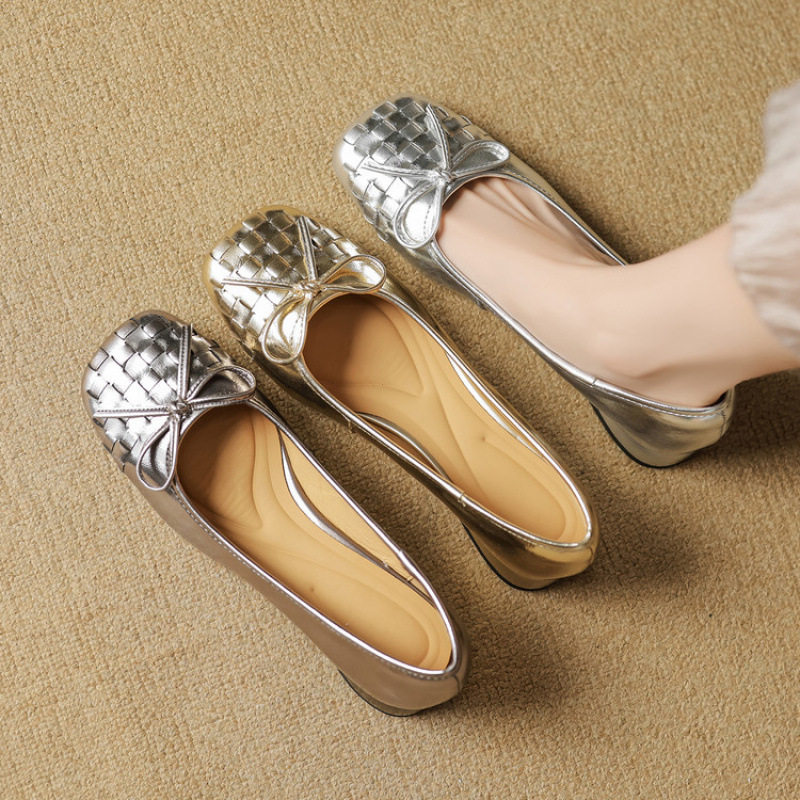 气质优雅方头蝴蝶结一脚蹬低粗跟浅口单鞋女2025新款夏季银金枪色,运动/瑜伽/健身/球迷用品,广场舞鞋,淘宝优惠券,粉丝福利购,淘宝优惠卷