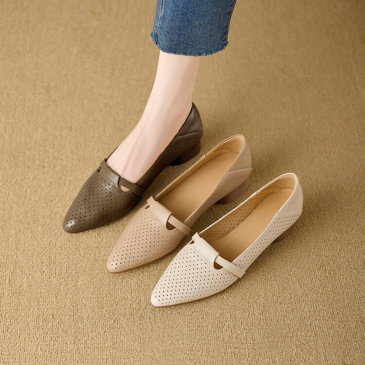 法式复古尖头镂空洞洞浅口透气单鞋女一脚蹬船鞋中跟舒适奶奶鞋女,户外/登山/野营/旅行用品,登山鞋/徒步鞋,淘宝优惠券,粉丝福利购,淘宝优惠卷