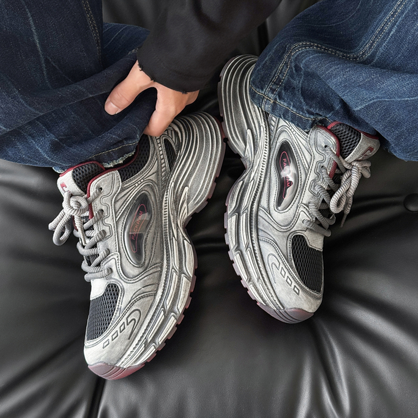 新款老爹鞋男款跑步鞋厚底做旧潮流脏脏鞋休闲运动鞋男fengchisu