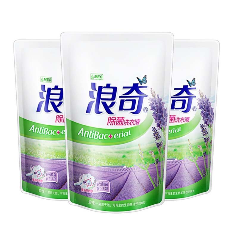 3袋装浪奇除菌洗衣液袋装500g除螨薰衣草学生宿舍家用香味持久