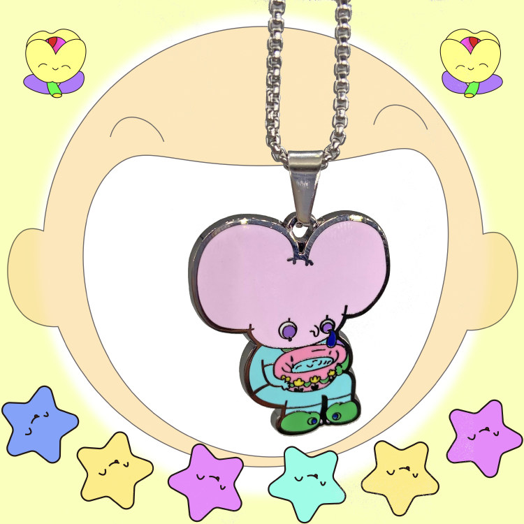 曼斯特物种眼泪掉盆里吊坠原创设计卡通可爱趣味小众项链装饰情侣