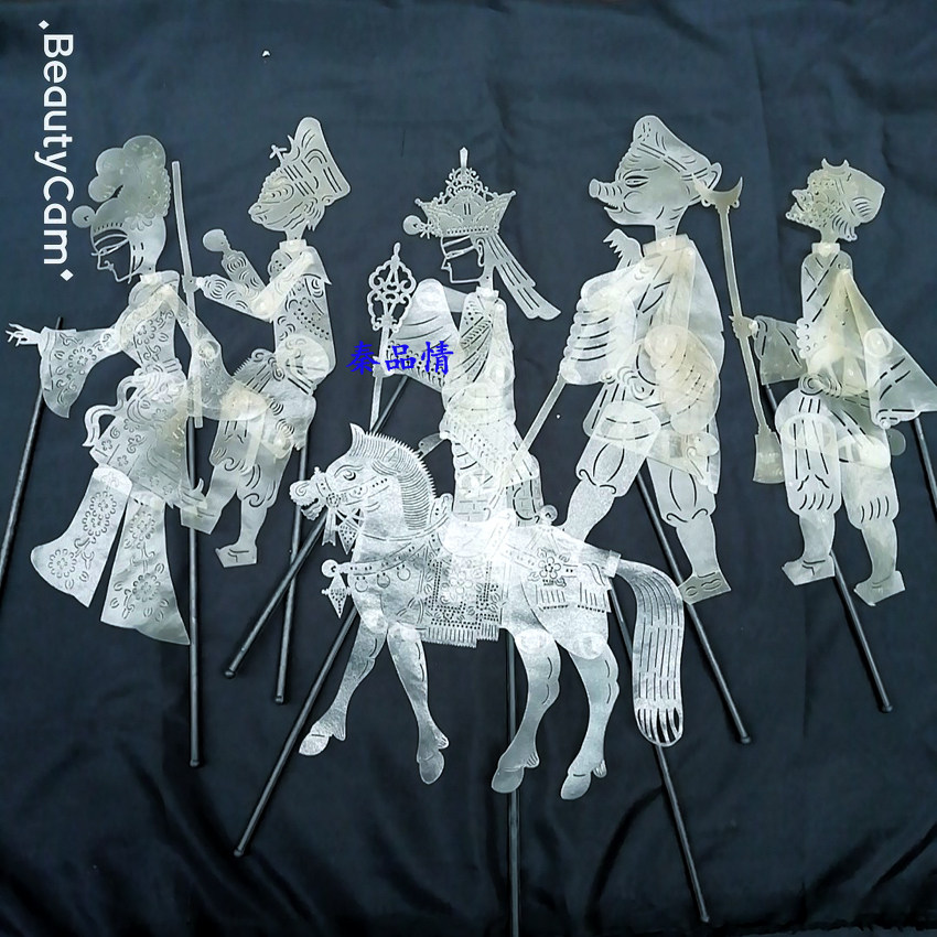 皮影带操作杆西游记三打白骨精 幼儿教具工艺品 diy 半成品可上色