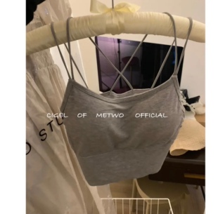 METWO 2022打底ins辣妹穿搭吊带上衣交叉背心内搭设计感外穿潮女
