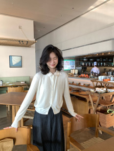 08124 Hers 一勺甜百搭简约风日常学院感Miu系polo撞色ins针织衫