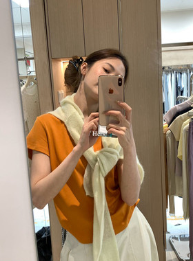 早春大爆款Hers 一勺甜简约日常基础百搭纯色圆领短袖T恤80353#