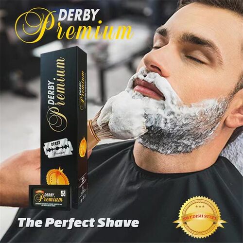 土耳其进口Derby德比黑金双面剃须刀片74型老式锋利刮胡刀100片装