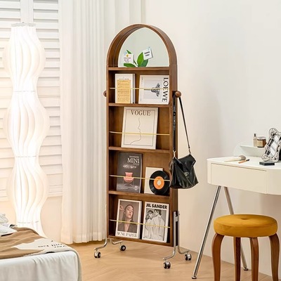 杂志架落地可移动全身镜杂志陈列