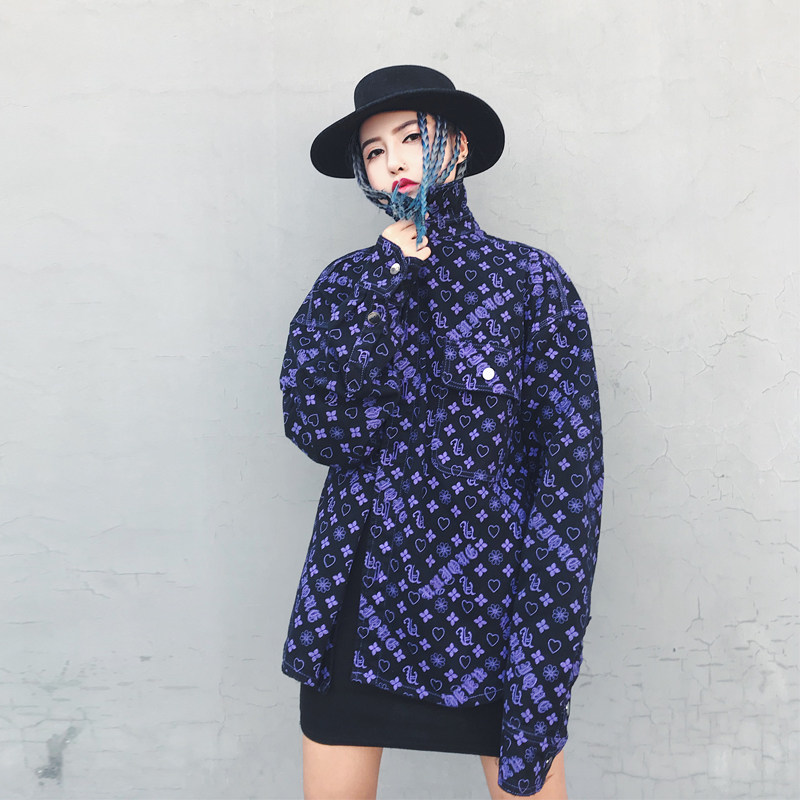 unique满logo牛仔夹克宽松hiphop工装服潮牌上衣嘻哈国潮外套男在类目 男装, 夹克中 - 来自Buy2taobao.com提供专业的淘宝代购服务