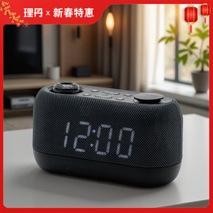 大屏数字时钟收音机双闹钟一体 可钟控收音机定时开关机 桌面时钟