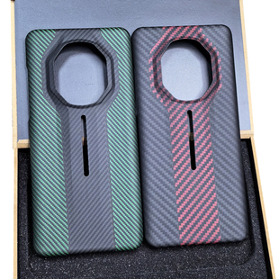凯夫拉适用华为Mate50RS保时捷40RS手机壳碳纤维轻薄防摔限量赛道版保护套红绿拼色网红高级感