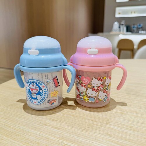 日本本土Sanrio卡通托马斯儿童吸管杯宝宝水杯双手柄学饮杯270ml