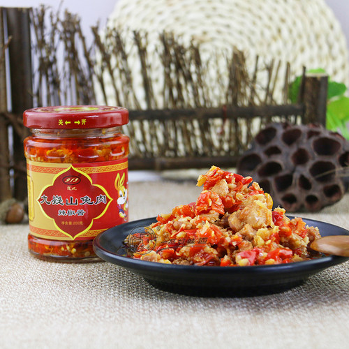 宁远嶷凤九嶷山兔肉酱兔排酱香辣剁辣椒酱湖南永州宁远特产下饭菜