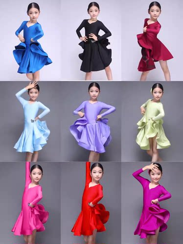 女童拉丁舞考级比赛服分体套装