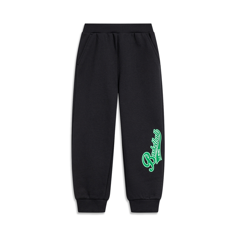 李宁运动生活系列女小童束脚字母印花加绒保暖运动裤YKLT272-B品