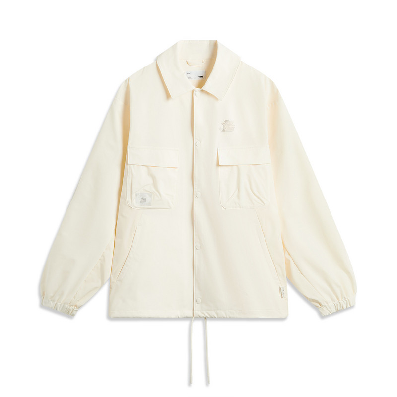 李宁风衣秋季男款运动生活系列透气简约宽松休闲外套AFDU999-B品