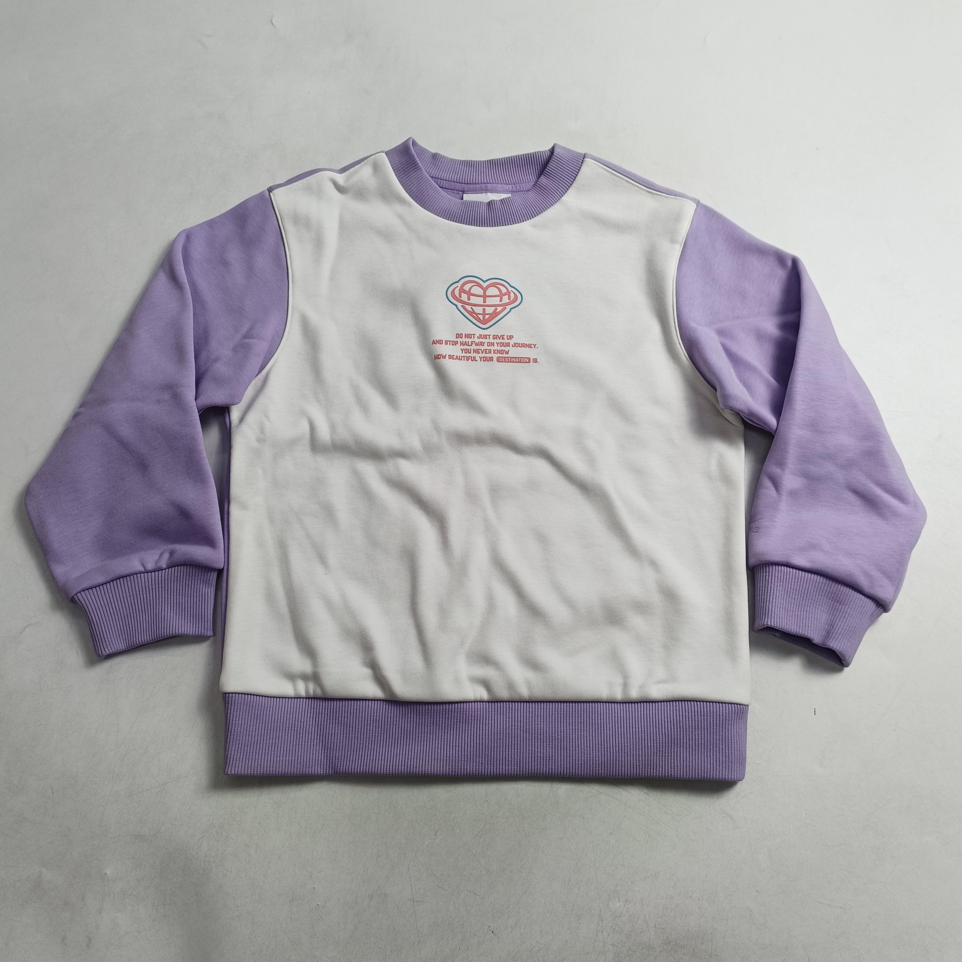 LI-NING/李宁童装休闲宽松秋冬加绒女童运动套头卫衣YWDT550-B品