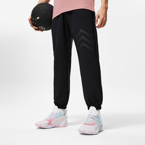 李宁男春秋卫裤韦德系列训练百搭长裤宽松透气休闲裤AKLT491-B品