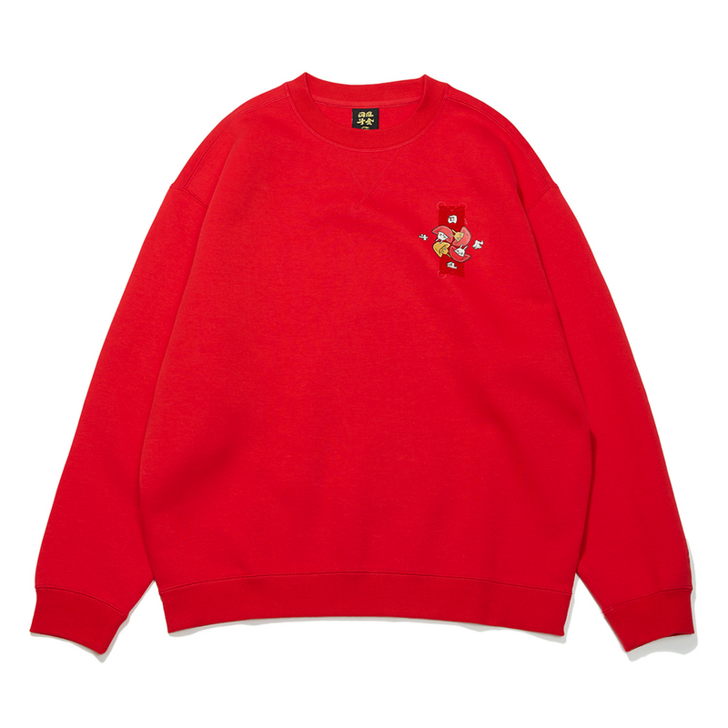 李宁秋季日进斗金圆领套头卫衣男女休闲长袖宽松上衣AWDT015-B品