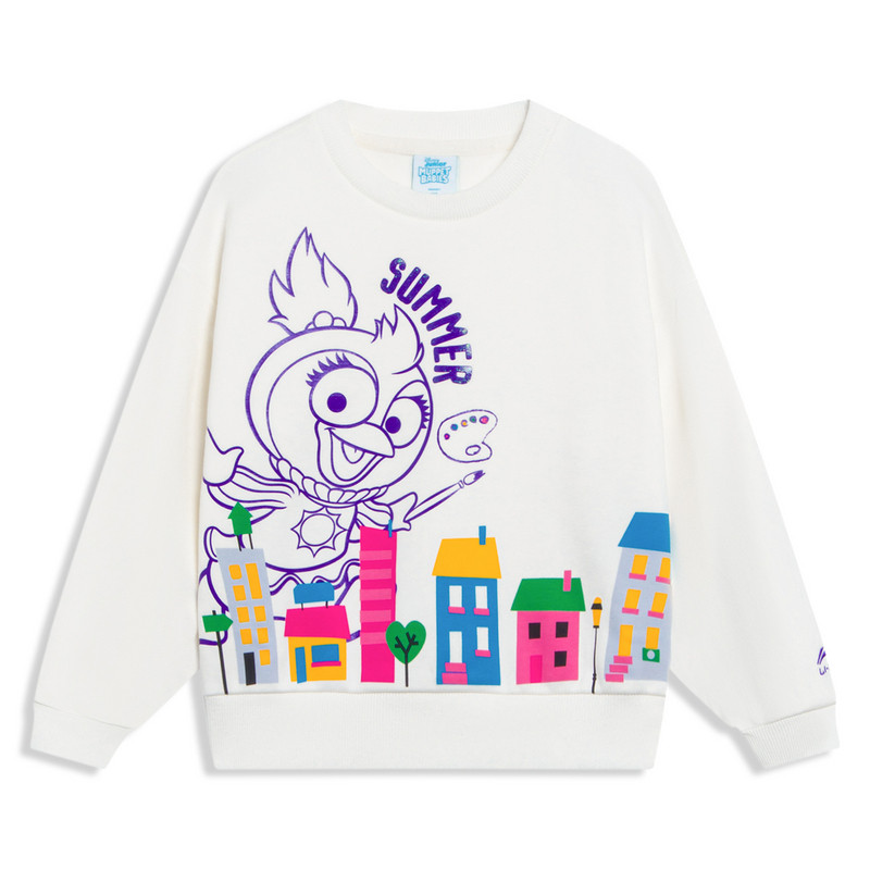 李宁X迪士尼联名系列女小童春秋长袖休闲套头无帽卫衣YWDT016-B品