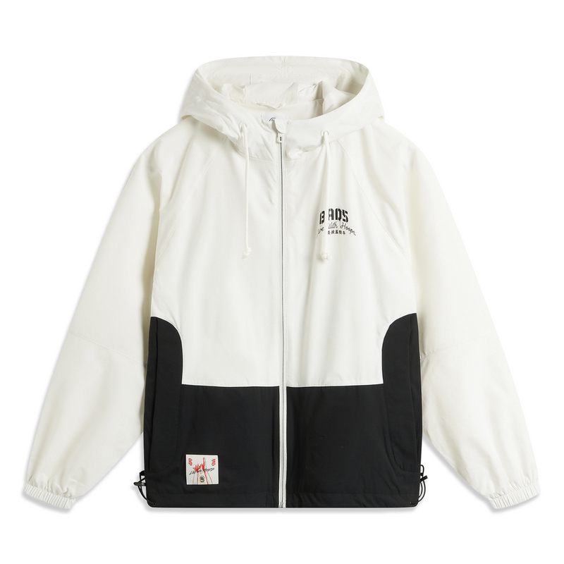 李宁风衣秋男款篮球系列舒适透气宽松连帽运动风衣AFDU971-B品
