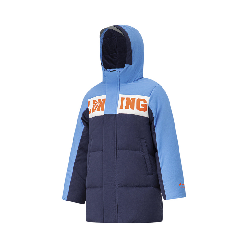李宁羽绒服男童运动生活系列舒适保暖常规中长羽绒服YYMT065--B品