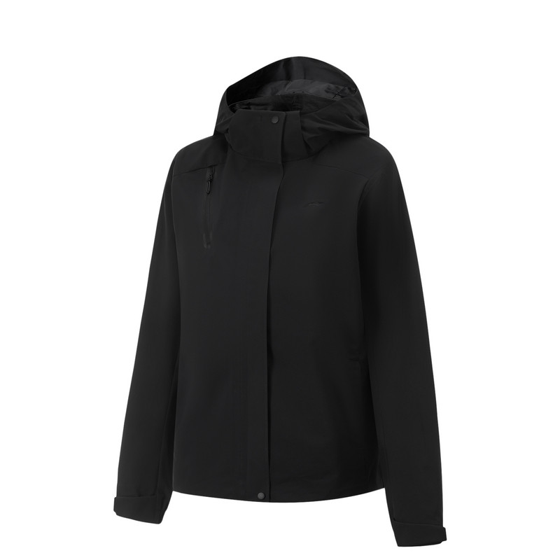 李宁三合一运动服女子冬季防泼水舒适加绒保暖连帽外套AWBU050