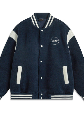 李宁运动潮流系列男子宽松型秋冬保暖休闲外套AFDU593-B品