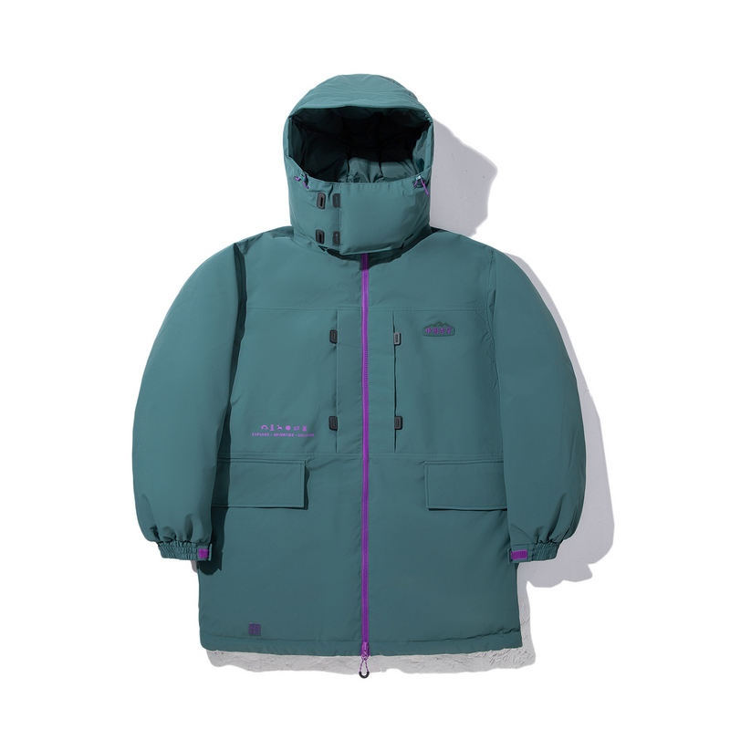 中国李宁系列羽绒服男子时尚百搭保暖连帽中长羽绒服AYMU545-B品