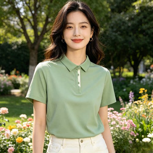 李宁短袖夏女子健身系列时尚舒适透气简约常规短袖POLO衫APLV476-