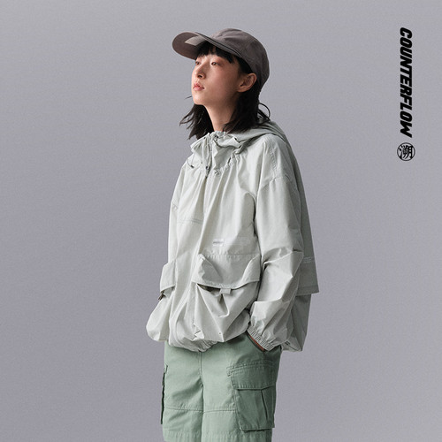 LI-NING/李宁女子户外系列CF溯休闲宽松百搭运动风衣AFDU718-B品